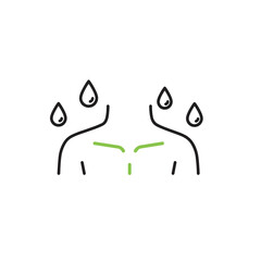 Naklejka premium Detox body icon with sweat droplets on a minimalist background 