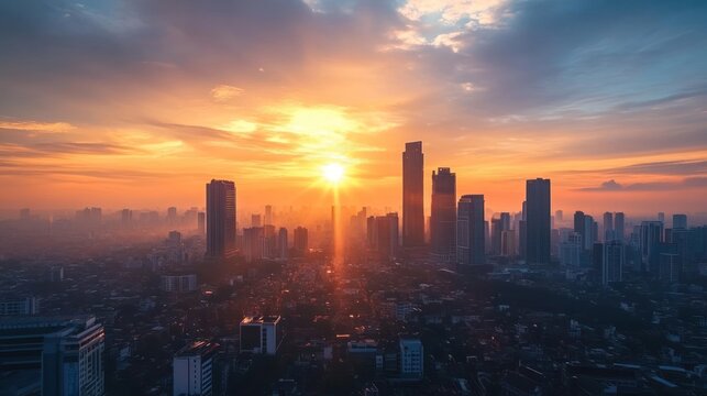 Sunrise over cityscape (1)
