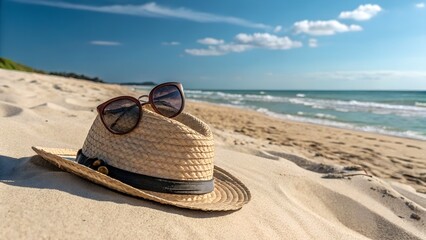 sun glasses on the beach