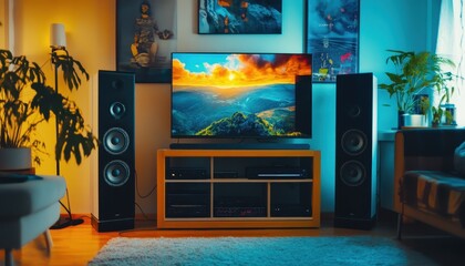 Interior display of a home entertainment system.