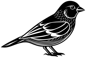 Cute Bird Vector Line Art Illustration – Clipart, Logo Icon, Black and White Bird Drawing
