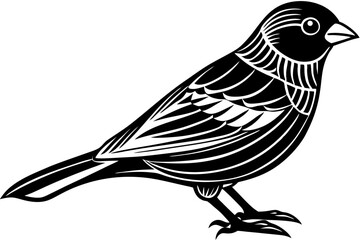 Cute Bird Vector Line Art Illustration – Clipart, Logo Icon, Black and White Bird Drawing