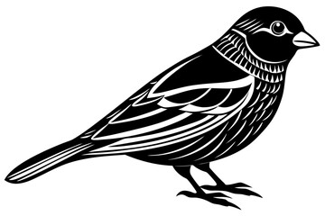 Cute Bird Vector Line Art Illustration – Clipart, Logo Icon, Black and White Bird Drawing