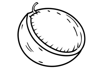 Fruit Line Art Vector – Minimalist Clipart, Logo Icon, and Illustration on White Background