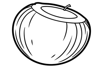 Fruit Line Art Vector – Minimalist Clipart, Logo Icon, and Illustration on White Background