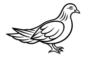 Bird Line Art Vector – Minimalist Bird Illustration, Logo Icon, and Clipart on White Background