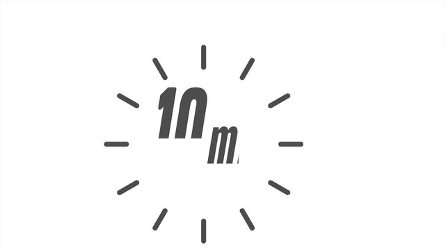 10 minutes. Animated timer, clock, or stopwatch icon. The time stamp. A template for websites, applications, and creative design