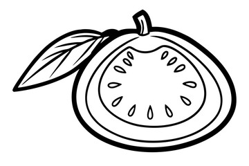 Fruit Line Art Vector – Minimalist Clipart, Logo Icon, and Illustration on White Background