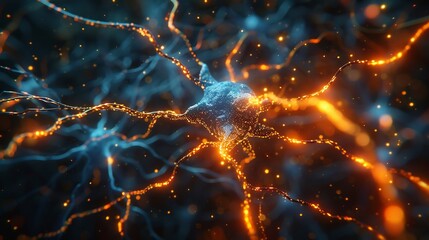 Abstract light painting streaks suggesting the rapid movement of neural signals Clean