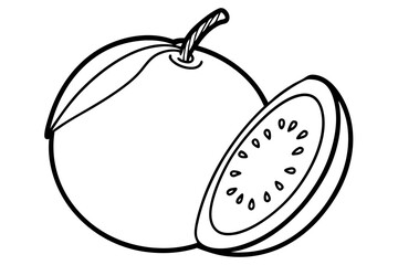 Fruit Line Art Vector – Minimalist Clipart, Logo Icon, and Illustration on White Background