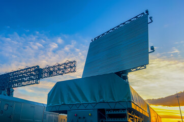 Air defense radar. Military communications. Radio transmitter battlefield communications. Radar. Anti-drone radar. Military locator, antenna. War military. Tactical Radio Technologies for Defense.