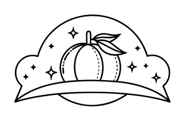 Fruit Line Art Vector – Minimalist Clipart, Logo Icon, and Illustration on White Background