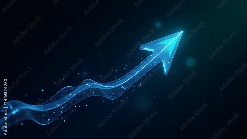 Poster business graph with arrow. generative ai.