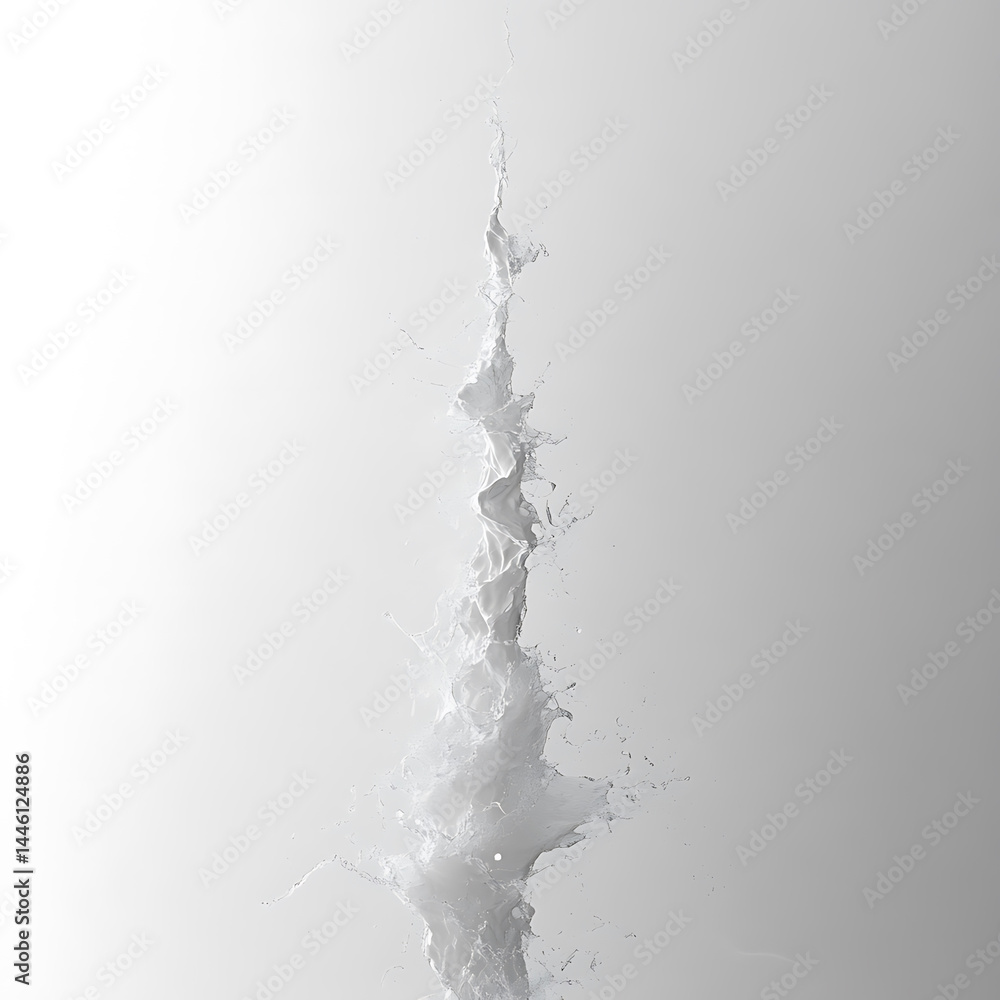 Poster stunning visual of water shooting upwards, creating dynamic splash effect against minimalist backgro