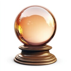 Ornate glass crystal ball rests on a pedestal.