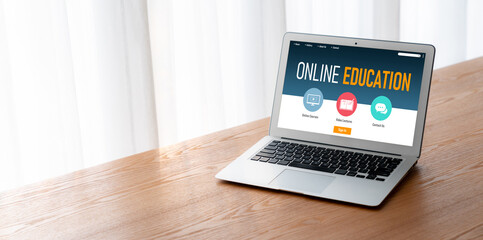 E-learning website with modish sofware for student to study online on the internet network