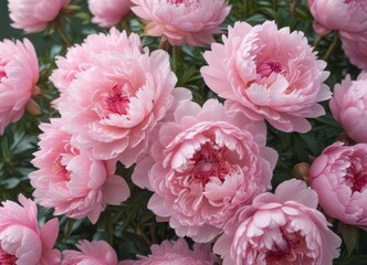 Full bloom pink peonies, lush, soft focus, feminine aesthetic, lush, summer