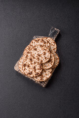 Matzah wheat bread for the Jewish holiday of passover. Kosher matzo bread