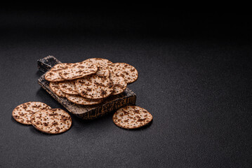 Matzah wheat bread for the Jewish holiday of passover. Kosher matzo bread