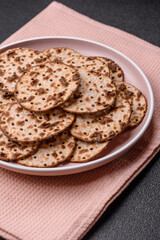 Matzah wheat bread for the Jewish holiday of passover. Kosher matzo bread