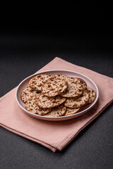 Matzah wheat bread for the Jewish holiday of passover. Kosher matzo bread