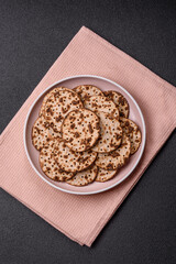 Matzah wheat bread for the Jewish holiday of passover. Kosher matzo bread