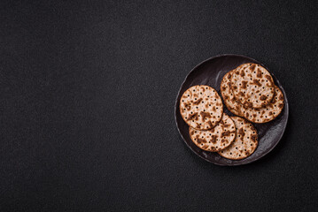 Matzah wheat bread for the Jewish holiday of passover. Kosher matzo bread