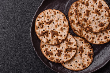 Matzah wheat bread for the Jewish holiday of passover. Kosher matzo bread