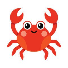 Cheerful cartoon crab character illustration for childrens designs and educational materials