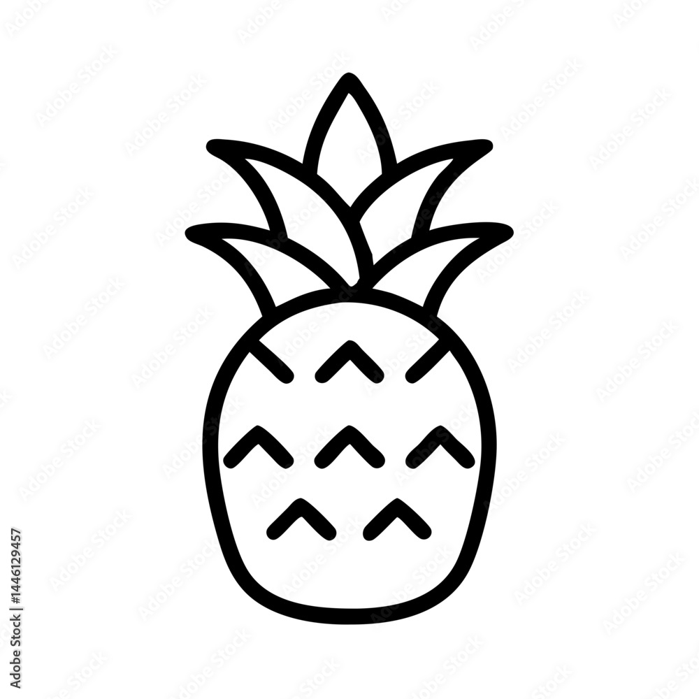 Poster pineapple fruit vector art on transparent background for web and graphic design