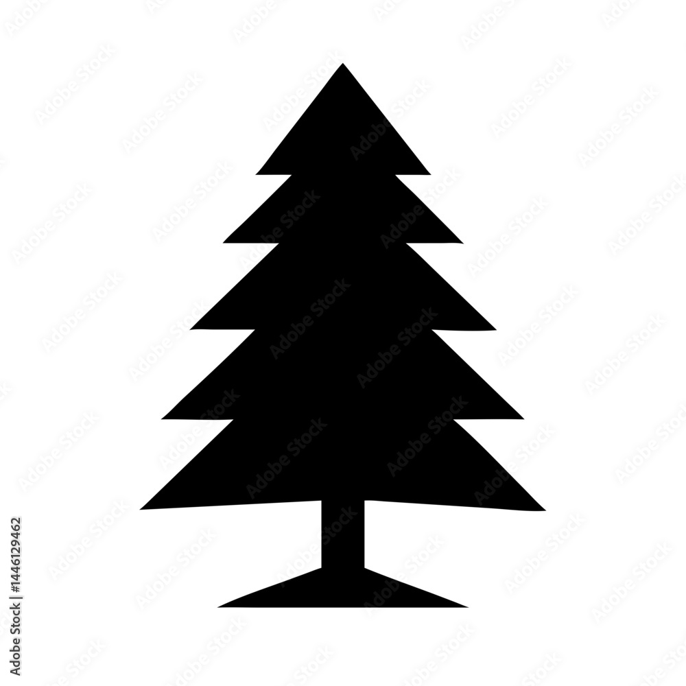 Poster pine tree silhouette graphic on transparent background for web and graphic design