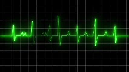 Glowing neon Abstract digital heartbeat plus icon. Cardiogram heartbeat Icon, heartbeat test icon