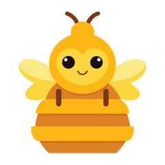 Cute cartoon bee vector illustration for childrens design and educational resources