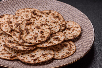 Matzah wheat bread for the Jewish holiday of passover. Kosher matzo bread