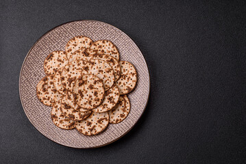 Matzah wheat bread for the Jewish holiday of passover. Kosher matzo bread