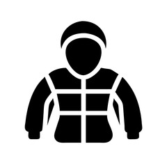 quilted jacket silhouette fashion on transparent background for web and graphic design