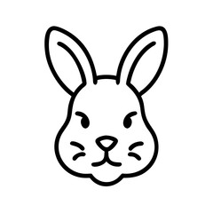 rabbit frontal view vector on transparent background for web and graphic design