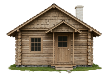 Cozy wooden cabin in the woods