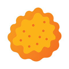 Stylized flat vector illustration of a cracker biscuit on white background