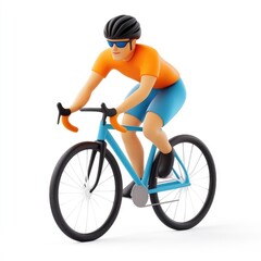 3d illustration of a cyclist in motion.