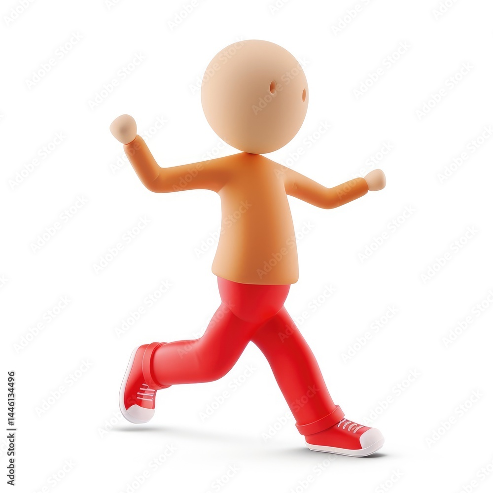 Poster a cartoon character is depicted in a running pose.