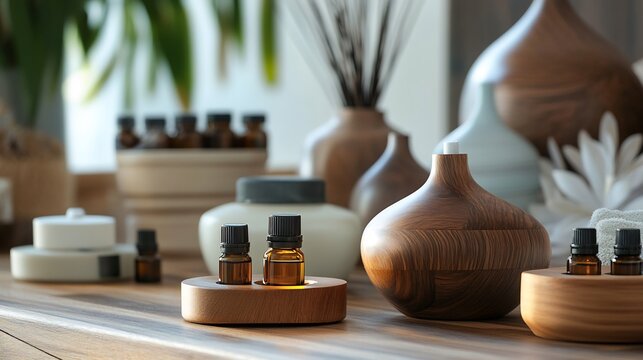 Soothing room with essential oil burners creating a serene atmosphere for a therapeutic aromatherapy session