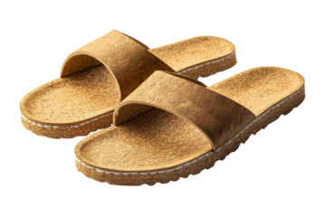 Comfortable cork sandals perfect summer footwear stylish and eco friendly design light beige color
