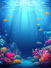 Fototapeta na wymiar Underwater Paradise Vibrant Coral Reef Sunbeams.