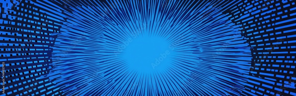 Aufkleber blue radial burst texture with grid lines abstract speed light effect design