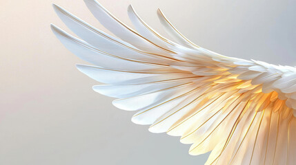 Naklejka premium Delicate angel wing with soft colors