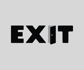 Fototapeta premium Exit tyfography logo design template