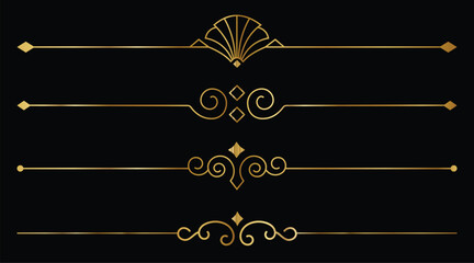 Collection of hand drawn vintage frame for text decoration in vector in gold. The design of the banners