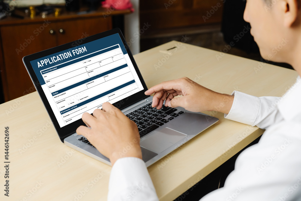 Aufkleber online application form for modish registration on the internet website