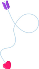 A colorful cupid's arrow with a simple loop.